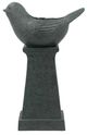 A & B Home Soft Gray Outdoor Bird Pedestal Water Fountain-1