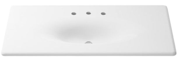 Kohler Iron/Impressions® White 43" Enameled Cast Iron Vanity Top with Integrated Oval Sink-3