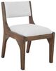 International Furniture Direct Zaphiro Lacquer Brown/White Upholstered Dining Side Chair-0