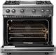Viking® 5 Series 36" Stainless Steel Pro Style Gas (NG) Range with Polished Chrome Trim-1