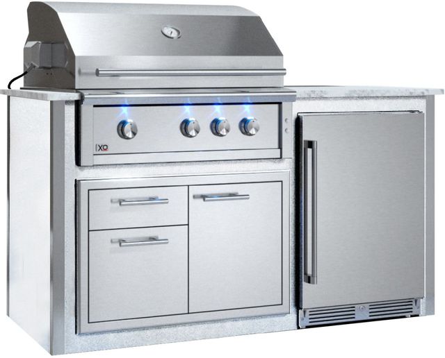 XO Designer 78" White Outdoor Kitchen Island -0