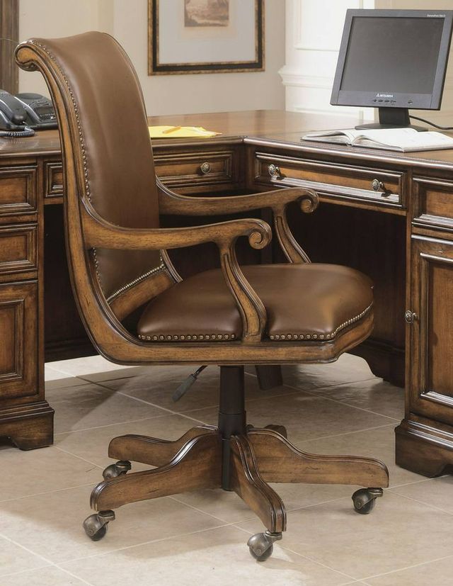 Hooker® Furniture Brookhaven Brown/Cherry Swivel Desk Chair-2