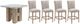 Global Furniture USA D04 5-Piece Beige/Natural Silver Bar Dining Set-0