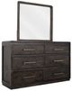International Furniture Direct Dark Mezquite Black Dresser-5