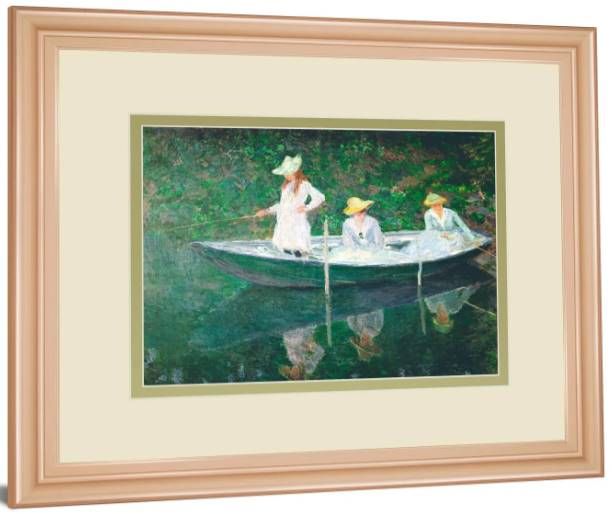 Classy Art The Boat at Giverny by Claude Monet Wall Art-1