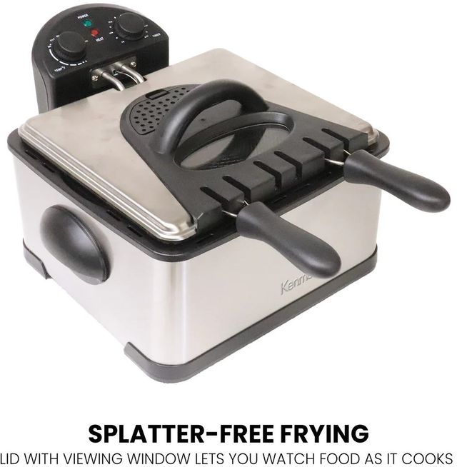 Kenmore® 4L (17 Cup) 1700W Stainless Steel Triple Basket Oil Fryer -3