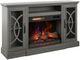 Bell'O® Brooke Crete Oak Media Stand with Electric Fireplace Insert-0