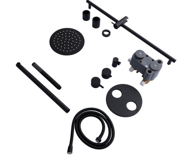 ZLINE Autograph Edition Matte Black Emerald Bay Thermostatic Shower System-1