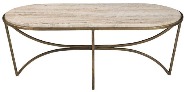 Furniture Classics Beale Marble Top Coffee Table with Gold Base-1