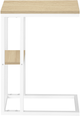 Monarch Specialties Inc. Natural 25"H Accent Table with White Metal Base -2