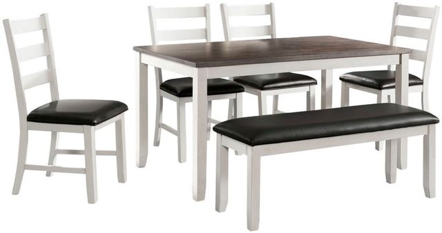 Elements International Martin 6-Piece Dark Brown/White Dining Set-0