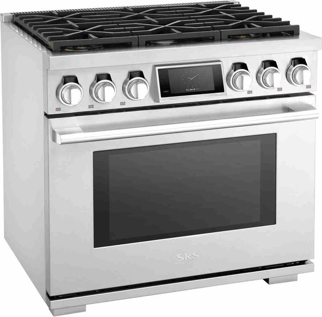 SKS 36" Stainless Steel Pro Style Dual Fuel Range-2