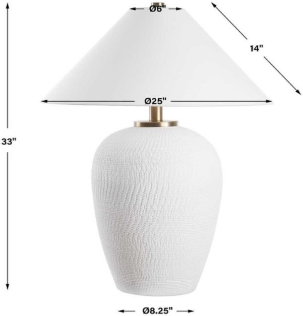 Uttermost® Merriton Matte White Table Lamp-3