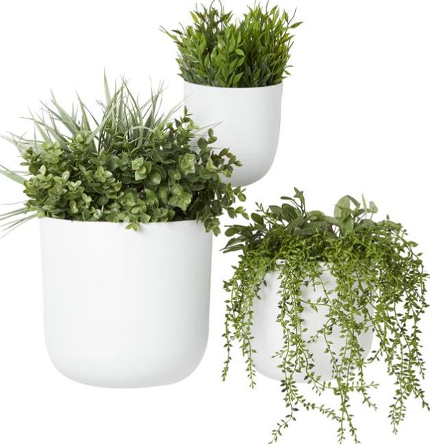 Deco Marche 3-Piece White Floating Wall Planter Set-1