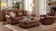 USA Premium Leather Furniture 7500 Almond/Pasiley Sofa-1