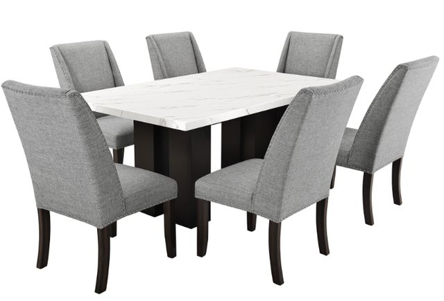 New Classic® Home Furnishings Faust 7-Piece Espresso/Gray Adjustable Dining Set-0