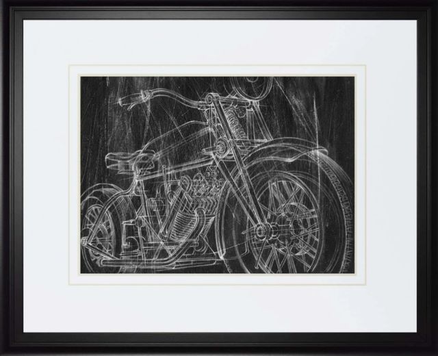 Classy Art Motorcycle Mechanical Sketch I By Ethan Harper Wall Art-0