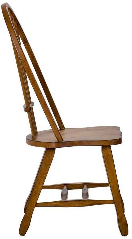 Liberty Furniture Treasures Rustic Oak Bow Back Dining Side Chair-3