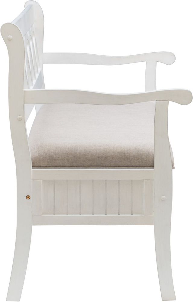 Powell® Elliana White Storage Bench-5
