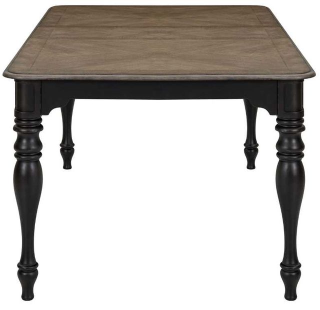Liberty Furniture Magnolia Manor Weathered Bark Dining Table with Antique Black Base-2