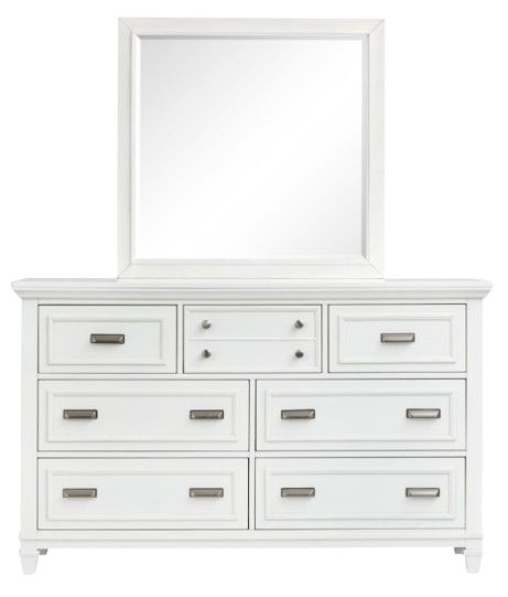 Magnussen Home® Charleston Harbor Gray Dresser with White Dove Mirror-1