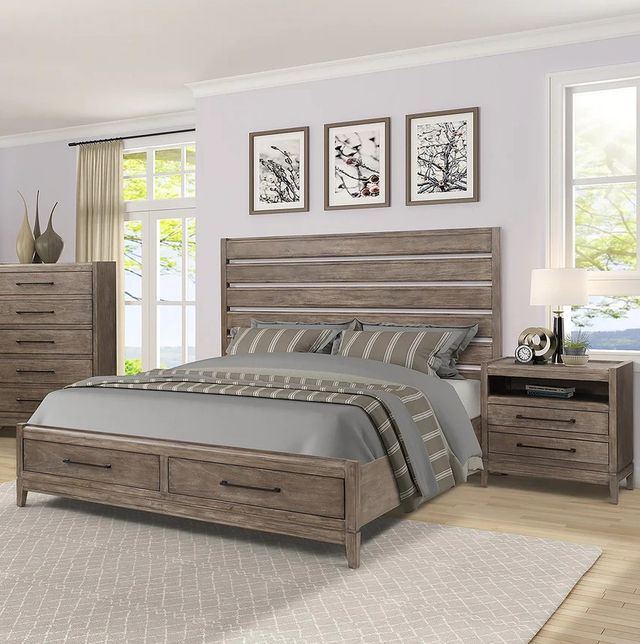 Legends Home Montrose Greige King Panel Storage Bed-2