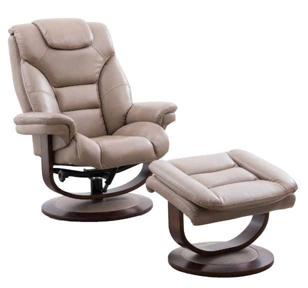 Parker House® Monarch 2-Piece Linen Reclining Swivel Chair and Ottoman Set-0
