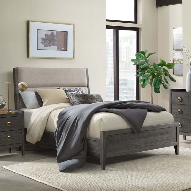 Intercon Portia Brushed Brindle Queen Upholstered Bed-1