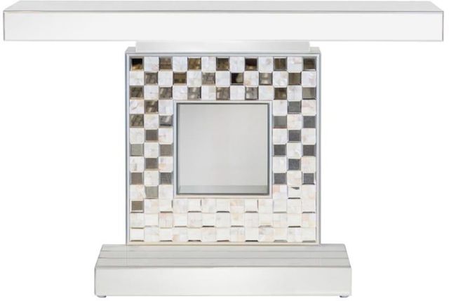 Coaster® Claire Mother of Pearl Console Table with Silver Base-0