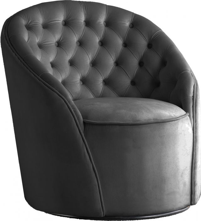 Meridian Furniture Alessio Grey Velvet Swivel Chair-0