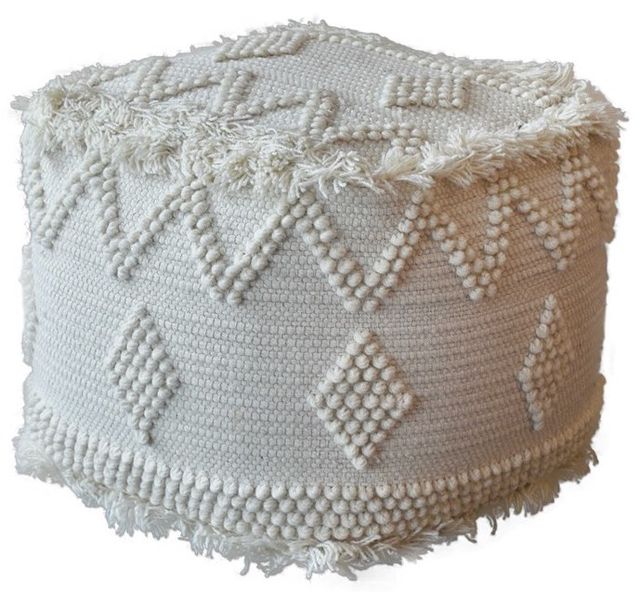 Uttermost® Uriah Soft Ivory Pouf-0