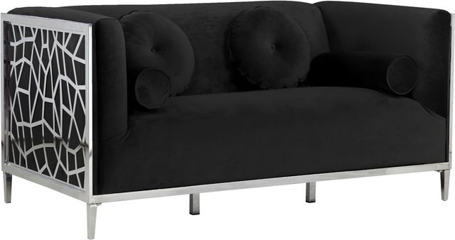 Meridian Furniture Opal Black Velvet Loveseat-0