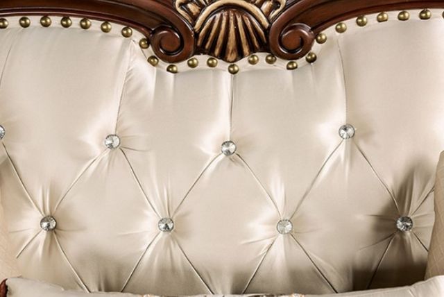 Furniture of America® Yucatan Beige/Dark Cherry Loveseat-3