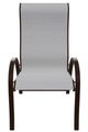 Telescope Casual Aruba Abalone/Kona Aluminum/Fabric Outdoor Sling Supreme Stacking Arm Chair-1