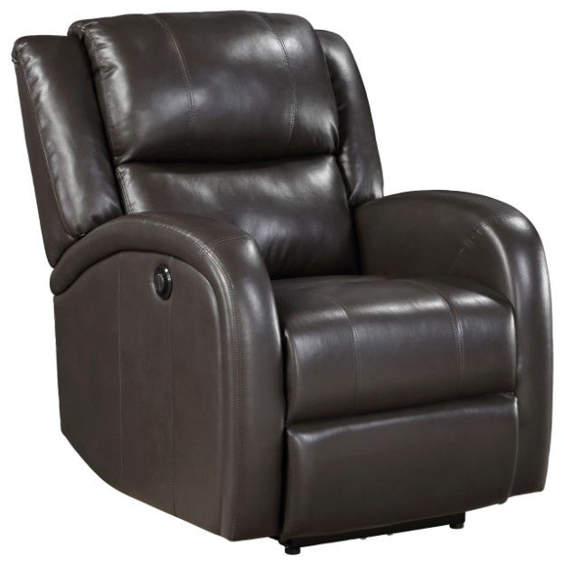 Homelegance® Foxcroft Brown Power Reclining Chair-0