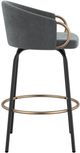 Inspire™ Lavo Grey/Black/Aged Gold 26" Counter Stool W/Swivel, Set Of 2-4
