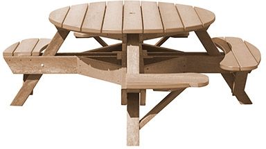 C R Plastics Beige Wheelchair Accessible Picnic Table-0
