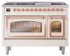 Ilve® Nostalgie II Noblesse 48'' Antique White Pro Style Dual Fuel Range with Copper Trim-1