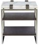 Magnussen Home® Paradox Pearl White Rectangular End Table with Platinum Frame -2