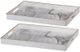 A & B Home Effra 2-Piece White Marbled Rectangular Tray Set-0