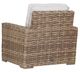 Sunset West Havana Aged Tobacco Resin Wicker Outdoor Club Chair with Canvas Flax Cushion-1
