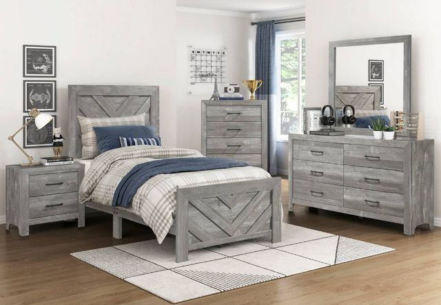 Homelegance® Corbin Gray Twin Panel Bed-1