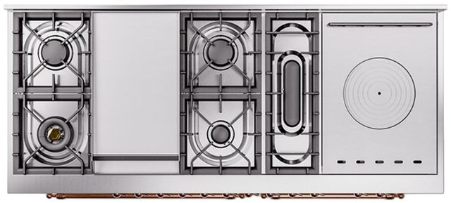 Ilve® Nostalgie II Series 60" Antique White Pro Style Dual Fuel Range-2