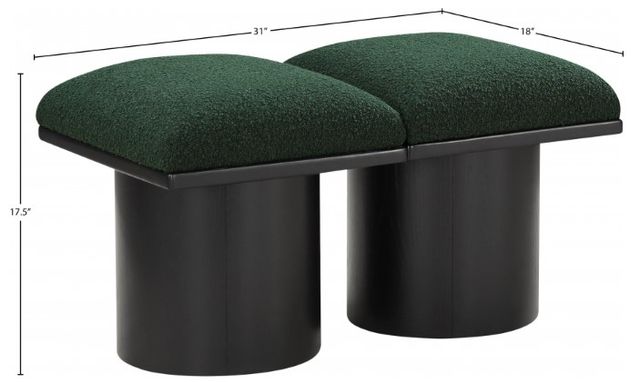 Meridian Furniture Pavilion 2-Piece Green/Black 31" Modular Bench Set-2