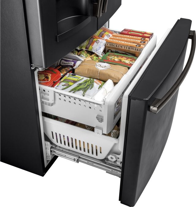 GE® 36 in. 27.8 Cu. Ft. Black Slate French Door Refrigerator-GFE28GELDS-4
