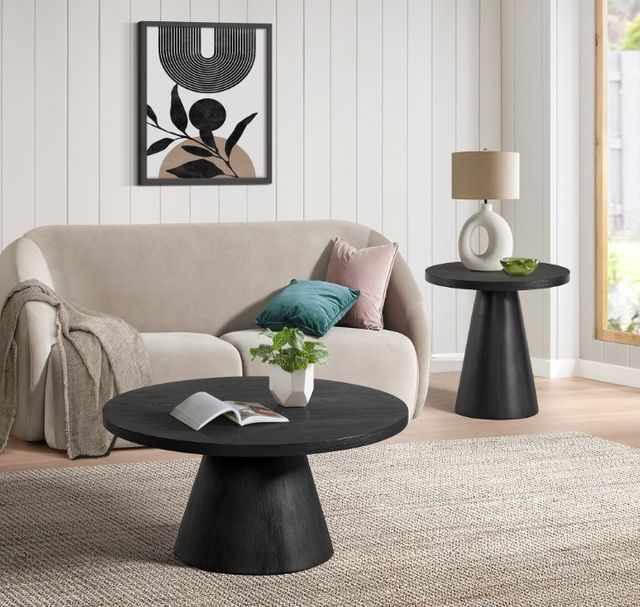 Elements International Portland 2-Piece Black Occational Table Set-3
