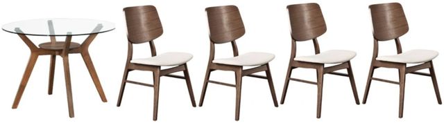 New Classic® Home Furnishings Oscar 5-Piece Clear/Natural/Walnut Dining Set-0