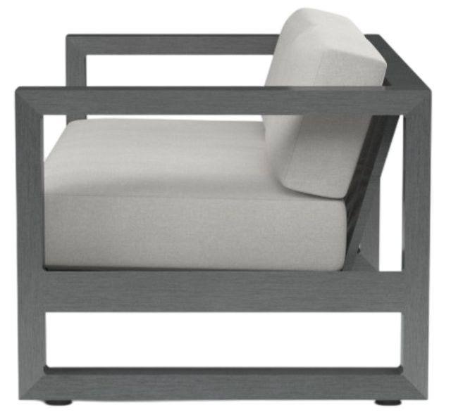 Sunset West Redondo Slate Aluminum Outdoor Loveseat with Cast Silver Cushion-1