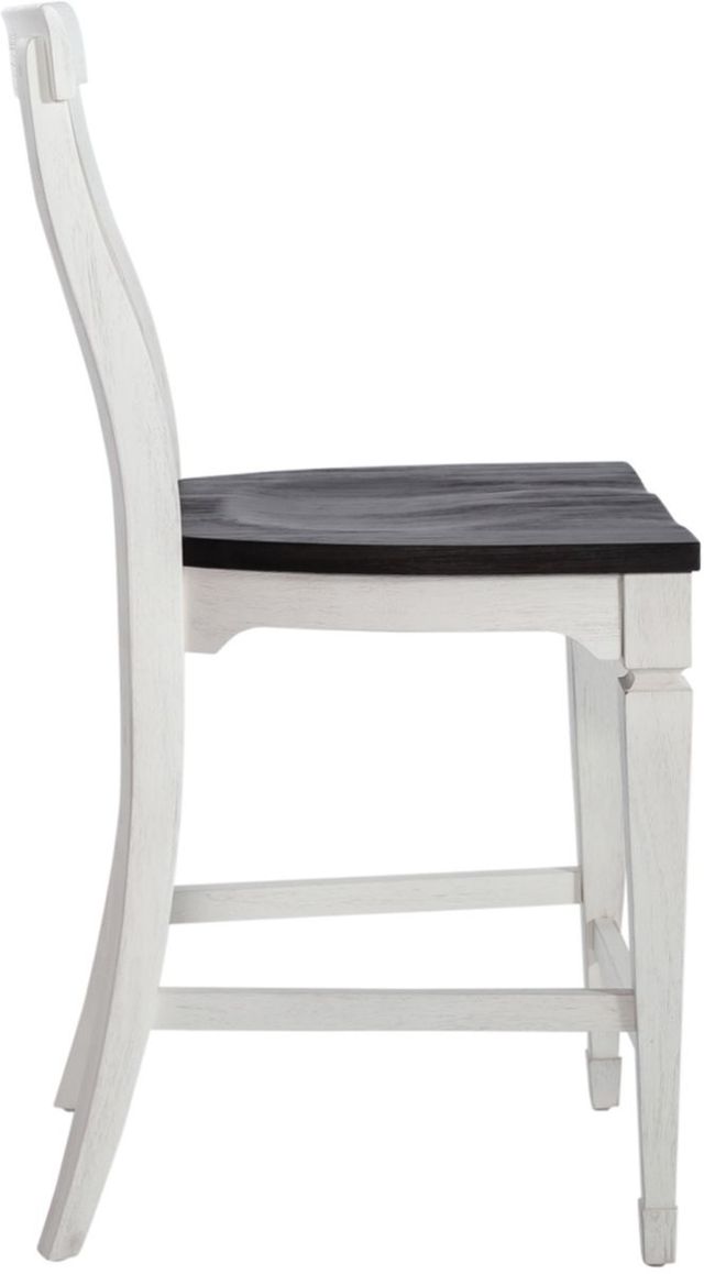 Liberty Furniture Allyson Park Charcoal/Wirebrushed White Counter Slat Back Chair-3