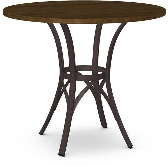 Amisco Customizable Kai Walnut Veneer Counter Height Table with 42" Tabletop -0